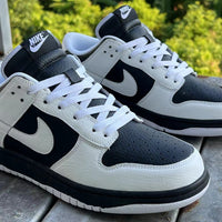 Low Top Sneakers, Black White Colorway, Lace Up Design, Casual Gift for Sneaker Fans