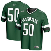 #50 Hawaii Rainbow Warriors Lightweight Collegiate Football Fashion Jersey - Green
