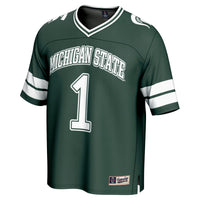 #1 Michigan State Spartans Lightweight Collegiate Football Fashion Jersey - Green