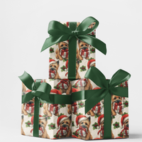 Festive Terrier Dog Gift Wrap, Cairn Terrier Christmas Wrapping Paper, Adorable Puppy Holiday Wrapping Paper, Xmas Dog Lover Present Paper Roll