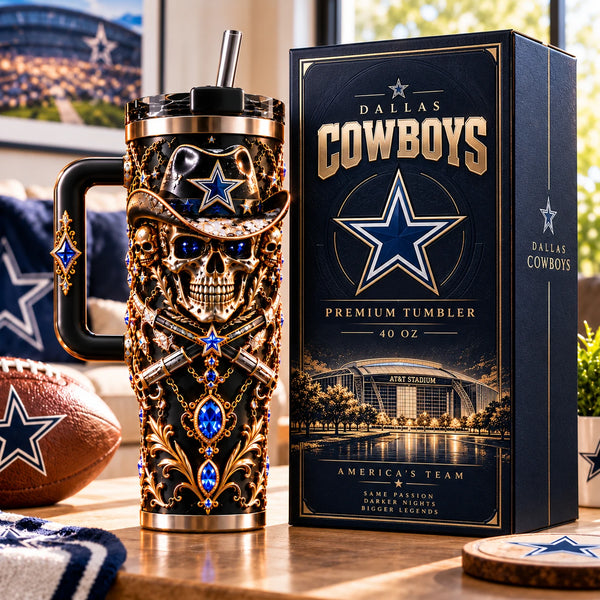 DAL Midnight Legend - Skull, Star and Gold Filigree Tumbler - main
