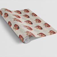 Christmas Movie Night Gift Wrap, Retro Santa and Mrs Claus Wrapping Paper, Vintage Holiday Gift Wrap Paper, Adorable Xmas Wrapping Paper Rolls