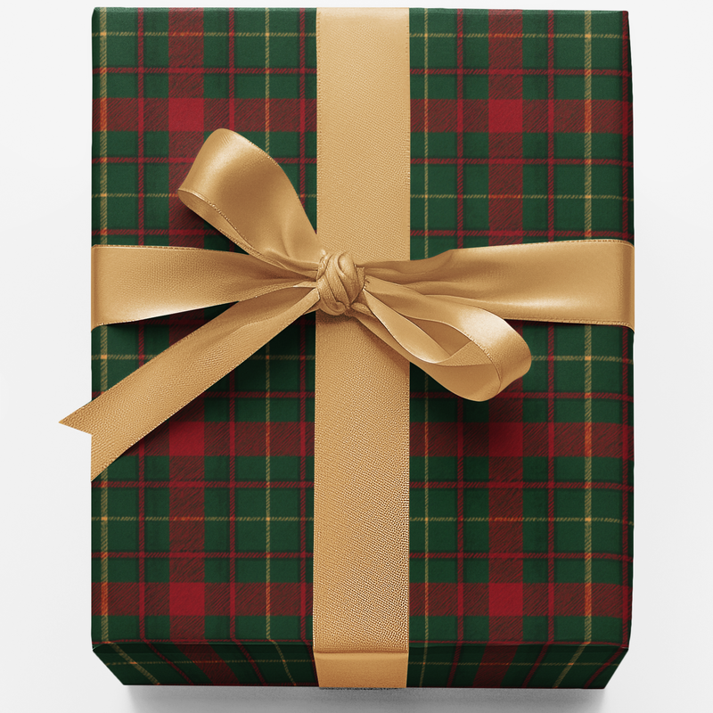Red and Green Plaid Gift Wrap, Tartan Christmas Wrapping Paper, Traditional Holiday Wrapping Paper, Festive Plaid Gift Wrap Roll, Xmas Paper