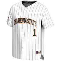 #1 Oklahoma State Cowboys Lightweight Baseball Fashion Jersey - White