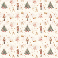 Pink Ballerina Wrapping Paper, Nutcracker Ballet Christmas Gift Wrap, Holiday Watercolor Gift Wrap Roll, Xmas Present Wrapping Paper