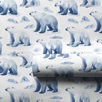 Watercolor Arctic Animal Gift Wrap, Polar Bear Wrapping Paper, Winter Holiday Wrapping Paper, Christmas Present Wrap