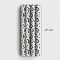 Spooky Bat and Holly Gift Wrap, Gothic Christmas Wrapping Paper, Alternative Holiday Gift Wrapping Paper, Creepy Adorable Xmas Present Wrap