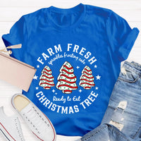 Festive Holiday Teacher Shirt, Farm Fresh Christmas Tree Teacher T-Shirt, Christmas Tree Graphic Tee, Adorable Winter Educator Present