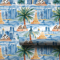 Sydney Opera House Gift Wrap, Australian Christmas Wrapping Paper, Tropical Palm Tree Holiday Wrapping Paper, Aussie Summer Gift Wrap Roll