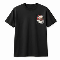 Minimalist Santa Graphic Tee, Santa Claus Pocket Shirt, Festive Christmas T-Shirt, Holiday Season Pocket Shirt, Adorable Xmas Shirt Present