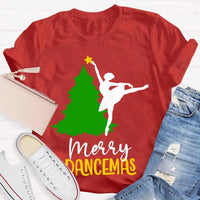 Festive Ballet Dancer Christmas T-Shirt, Merry Dancemas Ballerina Shirt, Adorable Holiday Dance Studio Tee, Xmas Nutcracker Dancer Present