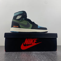 High Top Sneakers, Black Green Colorway, Lace Up Design, Casual Gift for Sneaker Fans