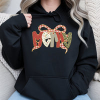Aesthetic Holiday Bow Pullover, Coquette Bow Merry Christmas Hoodie, Adorable Girly Christmas Sweatshirt, Festive Winter Coquette Present