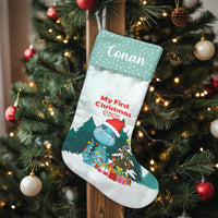 Personalized Dino Stocking, My First Christmas 2025 Baby Dinosaur Stocking, Custom Newborn Holiday Stocking, Baby First Christmas Stocking