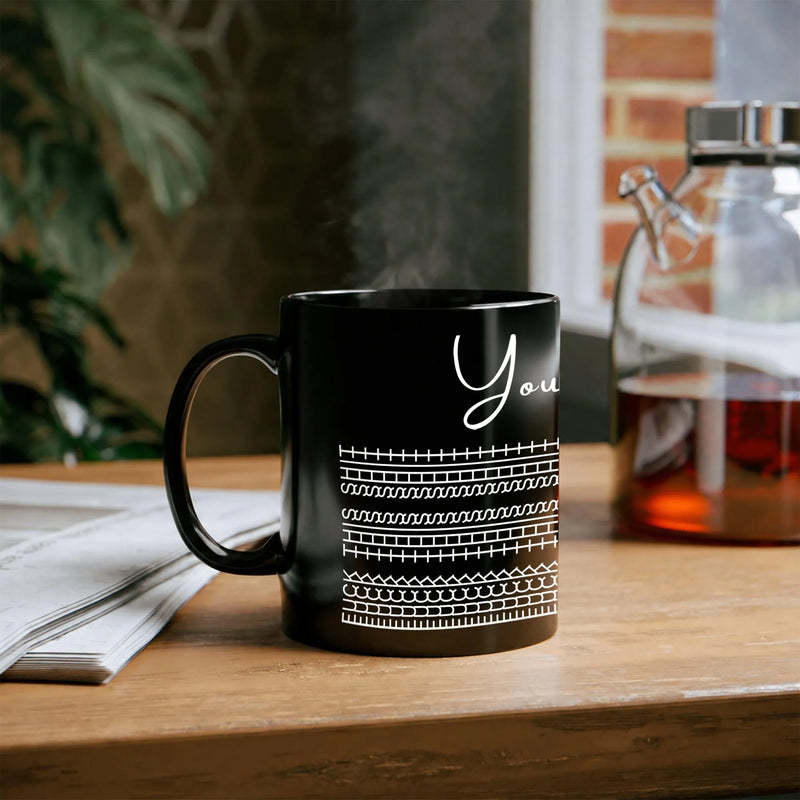 Comfy Winter Stitch Effect Coffee Mug, Nordic Sweater Pattern Ceramic Mug, Fair Isle Holiday Mug, Adorable Christmas Present for Drinkers