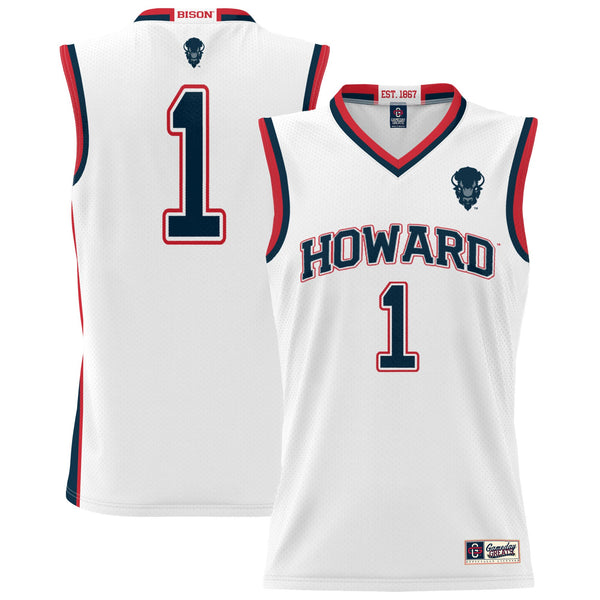 #1 Howard Bison Lightweight Basketball Jersey - White