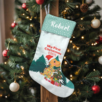 First Christmas 2025 Baby Stocking, Dinosaur Christmas Stocking, Personalized Holiday Stocking, Custom Name Stocking, Xmas Keepsake Present
