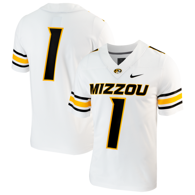 #1 Missouri Tigers Replica Football Jersey - White