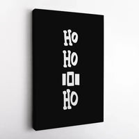Minimalist Holiday Canvas Print, Ho Ho Ho Christmas Canvas Wall Art, Modern Typography Xmas Canvas, Festive Winter Wall Decor, Holiday Present