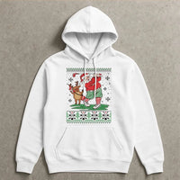 Humorous Golfer Holiday Sweatshirt, Santa Golf Ugly Christmas Hoodie, Reindeer Golf Hooded Pullover, Retro Xmas Sports Hoodie, Golfer Present
