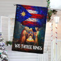 Boricua Christmas Holiday Yard Flag, Three Kings Nativity Puerto Rico Garden Flag, Double-Sided Wise Men Lawn Flag, Religious Epiphany Decor