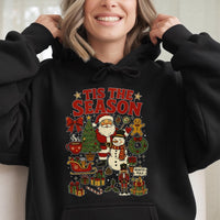 Festive Holiday Hooded Sweatshirt, Tis the Season Christmas Hoodie, Comfy Xmas Graphic Pullover, Winter Graphic Hoodie, Christmas Present