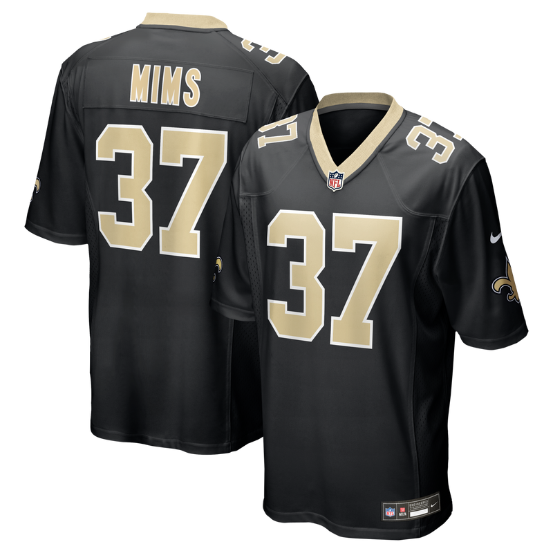 New Orleans Saints Jordan Mims Black Team Game Jersey