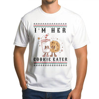 Matching Christmas Couple T-Shirt, I'm Her Cookie Eater Shirt, Humorous Holiday Couple Tee, Xmas Partner Graphic Shirt, Adorable Couple Xmas Present