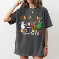 Humorous Nurse Christmas T-Shirt, All Is Calm Just Kidding ER Shirt, Retro ER Nurse Holiday Shirt, Doctor Medical Staff Tee, Xmas Nurse Shirt