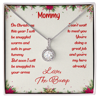 Eternal Hope Pendant Necklace, Christmas Necklace for New Mom, White Gold Over Stainless Steel Jewelry, First Christmas from the Bump Present