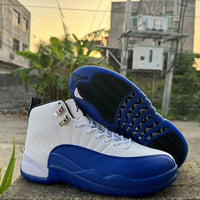 High Top Sneakers, Blue White Colorway, Lace Up Design, Casual Gift for Sneaker Fans
