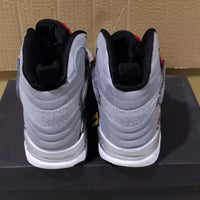 Sneakers, Gray Red Colorway, Reflective Detail, Lace Up Design, Casual Gift for Sneaker Fans