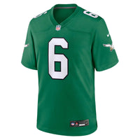 Philadelphia Eagles DeVonta Smith Kelly Green Alternate Game Player Jersey