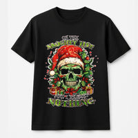Humorous Christmas Skull Graphic Tee, Naughty List Skull T-Shirt, Edgy Holiday T-Shirt, Retro Xmas Tee, Alternative Gothic Christmas Present