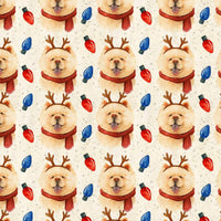 Festive Dog Holiday Gift Wrap, Chow Chow Christmas Wrapping Paper, Adorable Fluffy Puppy Present Paper, Dog Lover Xmas Wrapping Paper Roll