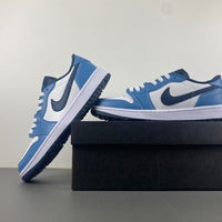 Low Top Sneakers, Blue White Black Colorway, Lace Up Design, Casual Gift for Sneaker Fans