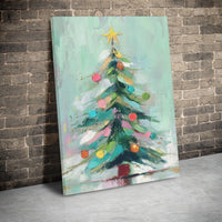 Impressionist Christmas Tree Canvas Print, Abstract Christmas Tree Canvas Art, Modern Holiday Tree Wall Art, Festive Christmas Wall Decor