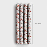 Sports Christmas Gift Wrap, Football Santa Wrapping Paper, Holiday Santa Fine Art Paper Roll, Football Player Present Wrap, Xmas Present Paper