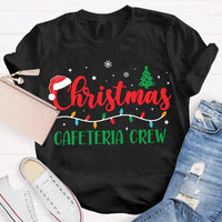 Festive Holiday Tree Lunch Lady Shirt, Christmas Cafeteria Crew T-Shirt, School Cafeteria Staff Christmas Tee