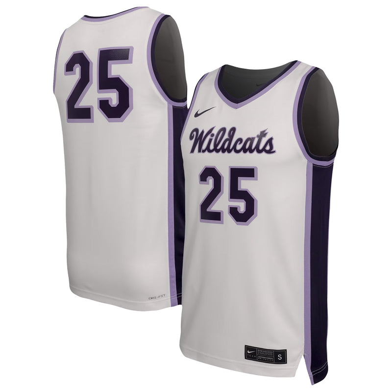 #25 Kansas State Wildcats Replica Basketball Jersey - White