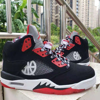 Sneakers, Black Red Colorway, Lace Up Design, Casual Gift for Sneaker Fans