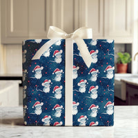 Adorable Santa Hat Mouse Gift Wrap, Christmas Mice Wrapping Paper, Holiday Mice Wrapping Paper, Whimsical Winter Animal Gift Wrapping Paper