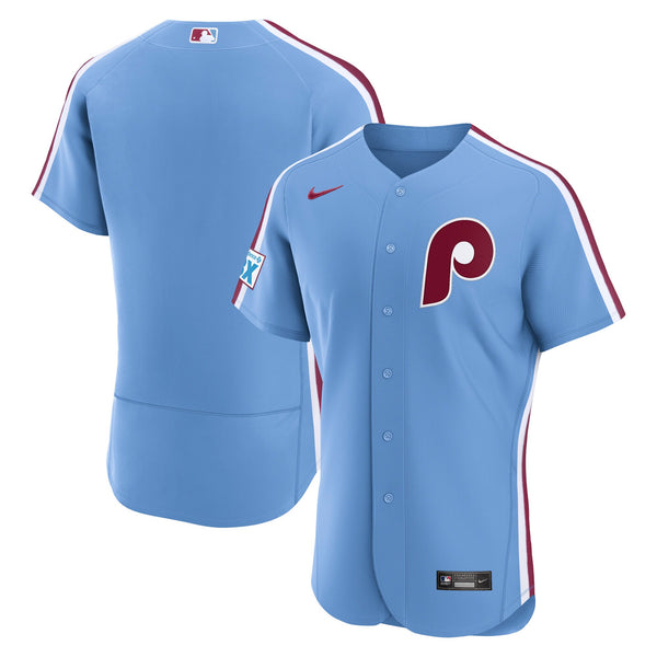 Philadelphia Phillies Light Blue Alternate Sponsor Patch Authentic Jersey