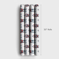 Festive Christmas Sports Gift Wrap, Santa Hockey Goalie Wrapping Paper, Watercolor Ice Hockey Paper, Adorable Present Wrapping Paper, Coach Present