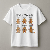 Humorous Nurse Christmas Shirt, Gingerbread Pain Scale T-Shirt, Adorable Nursing Humor Graphic Tee, RN Medical Staff Holiday Shirt, Hospital Present
