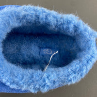 Slides, Blue Colorway, Slip On Design, Wool Detail, Casual Gift for Shoe Lovers