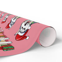 Siberian Husky Santa Hat Dog Gift Wrap, Husky Christmas Wrapping Paper, Adorable Puppy Holiday Wrapping Paper Roll, Xmas Present for Dog Lovers
