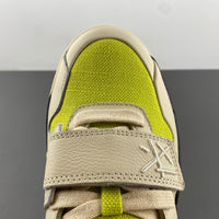 Low Top Sneakers, Green Yellow Colorway, Lace Up Design, Casual Gift for Sneaker Fans