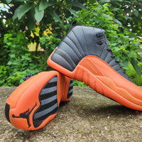 Sneakers, Black Orange Colorway, Lace Up Design, Casual Gift for Sneaker Fans