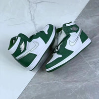 Low Top Sneakers, White Green Colorway, Lace Up Design, Casual Gift for Sneaker Fans